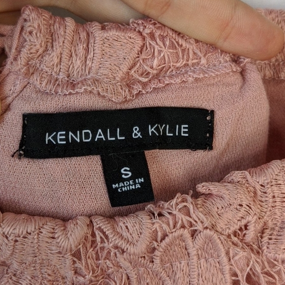 Kendall & Kylie Pink Floral Lace Top, sz: S - Picture 3 of 9
